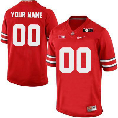 Men's NCAA Ohio State Buckeyes Custom #00 College Stitched 2015 Patch Authentic Nike Red Football Jersey AA20H33PY